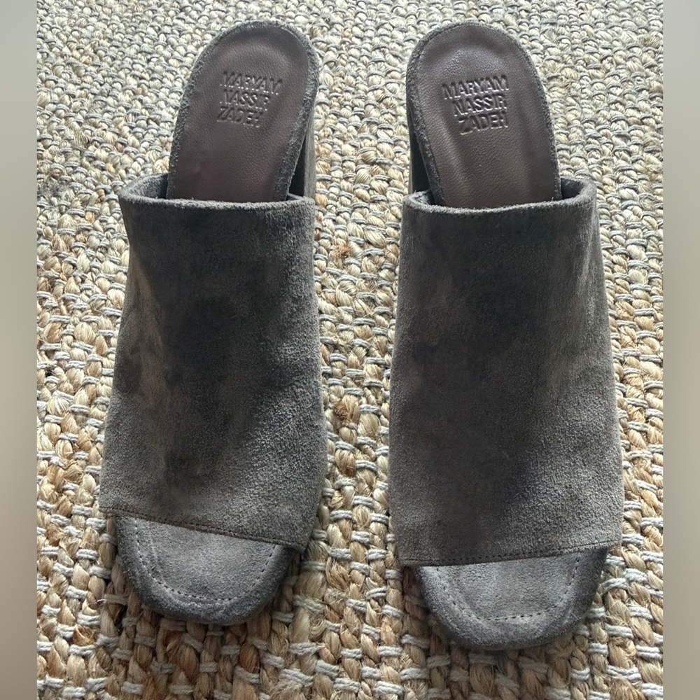 MARYAM NASSIR ZADEH mules slip one 7.5 brown suede